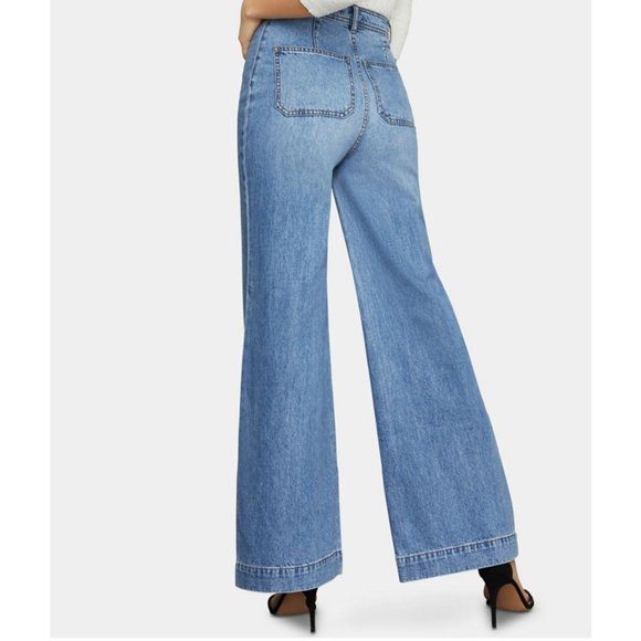 BCBGMaxAzria High Waist Faded Wide-Leg Jeans - Picture 2 of 6